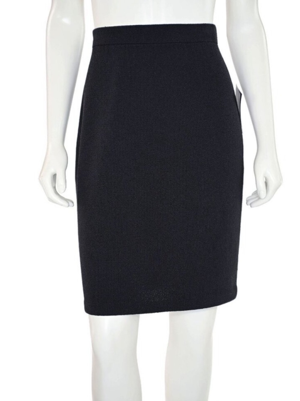 St John Caviar Santana Knit Black Skirt